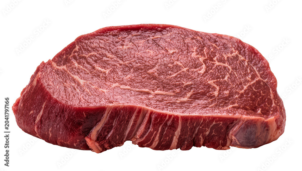 Fototapeta premium Raw marbled beef steak with fat trim
