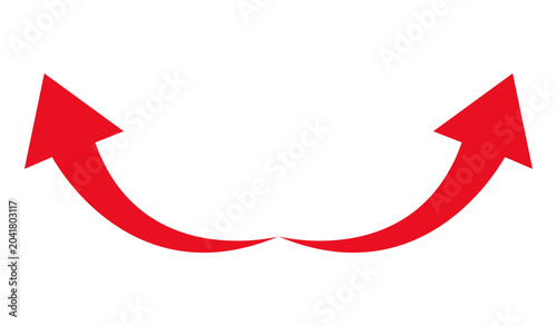 Cuadro en lienzo Curved Double Arrow Vector Divergence and Expansion Symbol A simple illustration