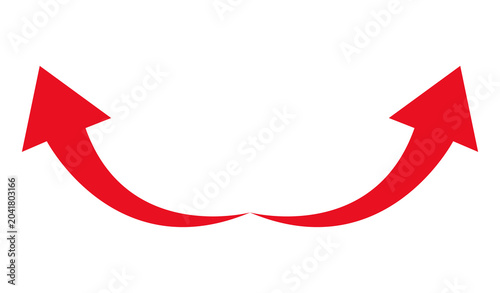 Bild auf Leinwand Curved Double Arrow Vector Divergence and Expansion Symbol A simple illustration