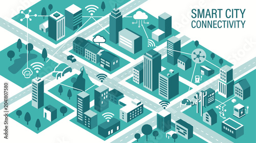 Smart City IoT Connected Infrastructure Technology Concept