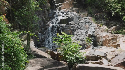 the waterfall in the forest in Thailand