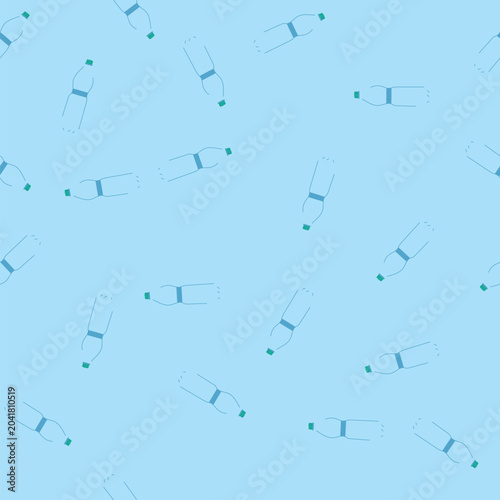 pattern hydration plastic water bottle cartoon. convenience disposable, ecofriendly landfill, micros contamination hydration plastic water bottle sign. seamless vector illustration