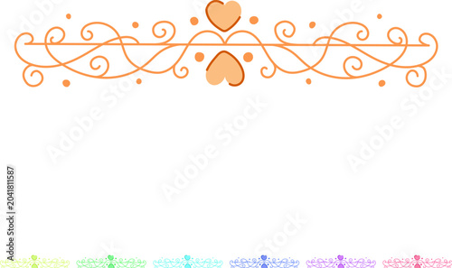Принти на полотні distress wedding border ornament cartoon