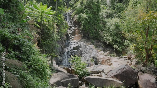 the waterfall in the forest in Thailand