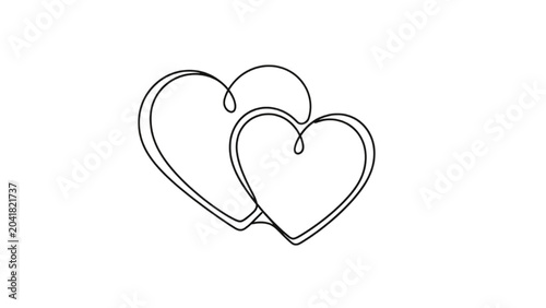Bilde på lerret Two hearts intertwined in love symbol