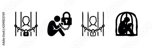 Φωτογραφία Imprisonment and Slavery Icons Set