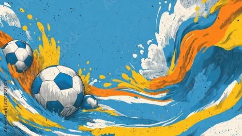 Abstract football unity background with global cultural patterns concept