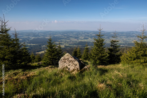 Photos View from Dreisessel Mountain Trail toward Stone Sea Formation in the Bavarian F