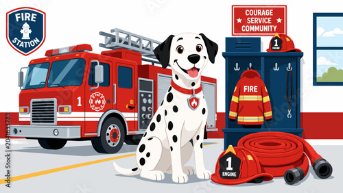 Dalmatian mascot at the Fire Station