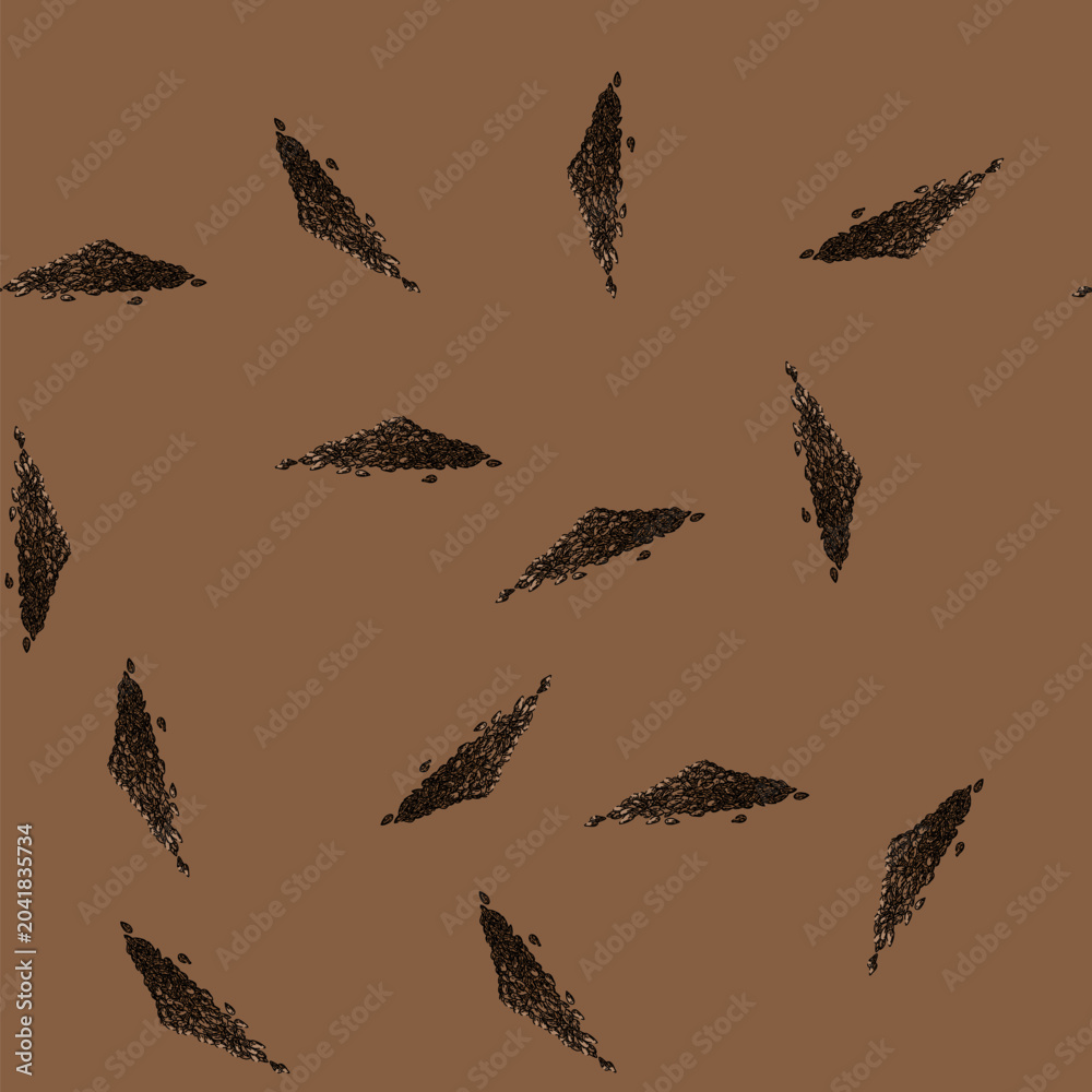 Obraz premium pattern spice nigella sativa hand drawn. black cumin, medicine petal, caraway oil spice nigella sativa vector sketch illustration