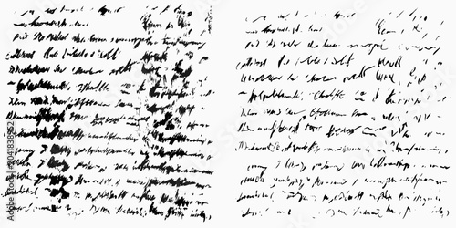 Fotografie handwritten notes with ink splatters grunge style scribbles textured rough messy