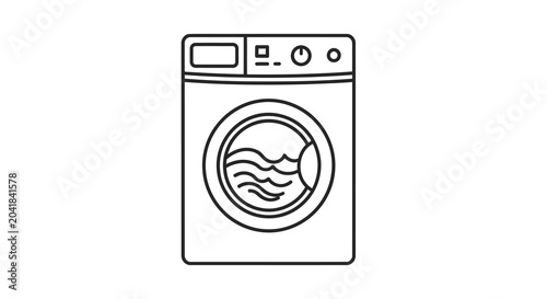washing machine line art laundry appliance home