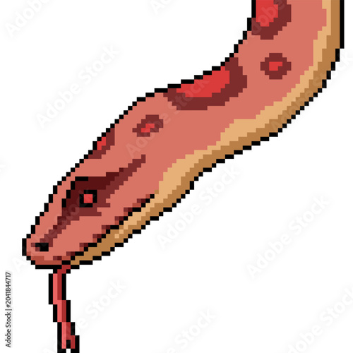 pixel art isolated background of dangerous venom snake