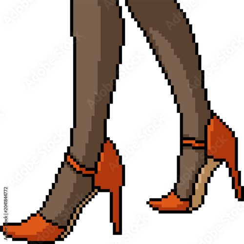 pixel art isolated background of woman leg walk
