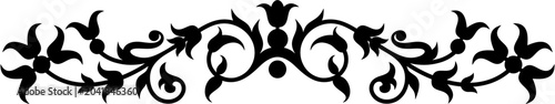Foto Elegant ornamental floral border with symmetrical vine and leaf motifs for decor