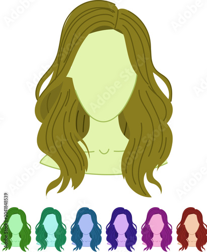 Fotografie waves hairstyles for women cartoon