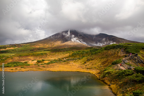Autumn scenery of Mount Asahidake, a volcano in Hokkaido, Japan