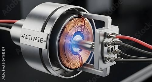 Activate Energy System Concept Representing Power Generation Industrial Innovation Process Initiation and Operational Efficiency