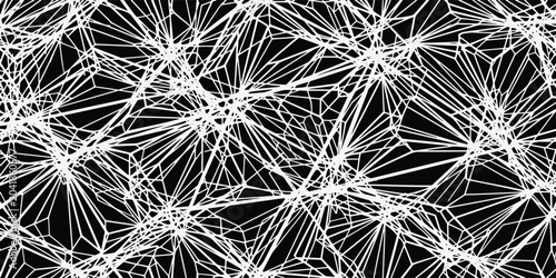 Tableau sur toile Abstract black and white geometric spiky pattern.