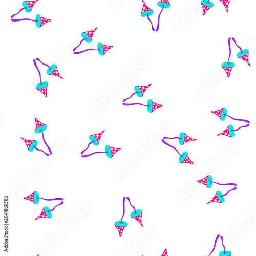 Photos pattern two vibrant, colorful mushrooms featuring a retro, psychedelic design wi