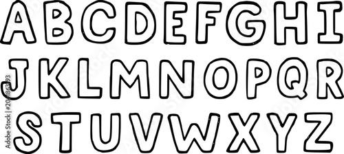 Hand Drawn Alphabet Letters Vector Drawing