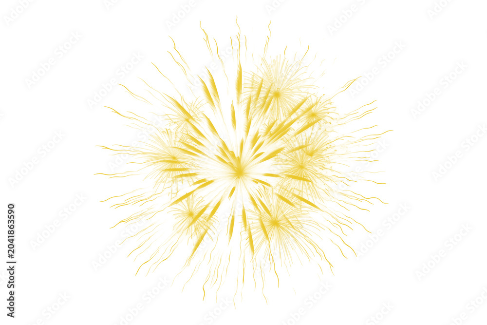 Fototapeta premium Single yellow splash burst on transparent background