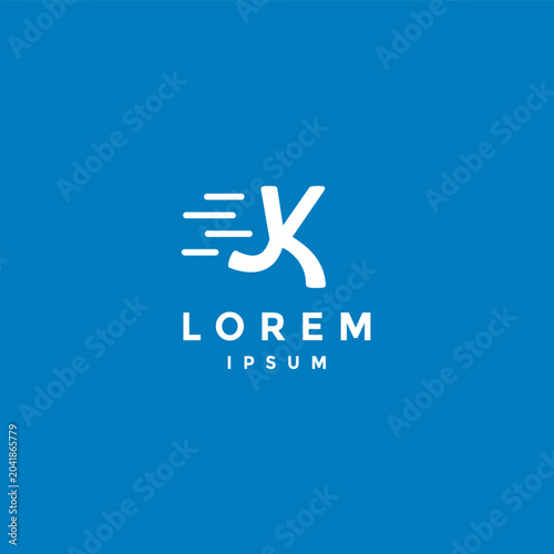 Letter K Feet Running Fast Logo Design. Playful Letter K Moving Forward Logo Design.