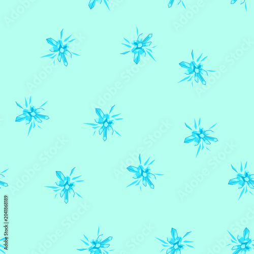 Canvastavla pattern blue ice crystal cluster radiating icy energy and sharp shards in a fros