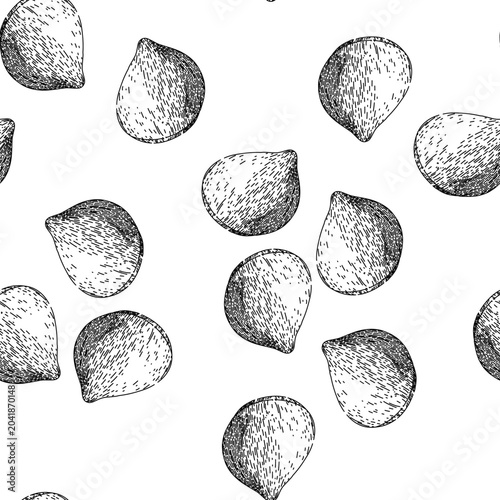 Photos seamless pattern nature chestnut hand drawn