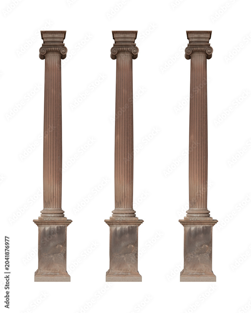 Fototapeta premium elements of architectural decorations of buildings, columns, pommel and patterns, on the streets in Catalonia, public places.