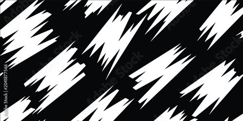 Cuadro en lienzo Black and white abstract zigzag pattern design.