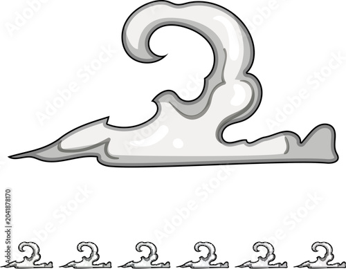 Schilderij op canvas swiftness speed smoke cloud cartoon