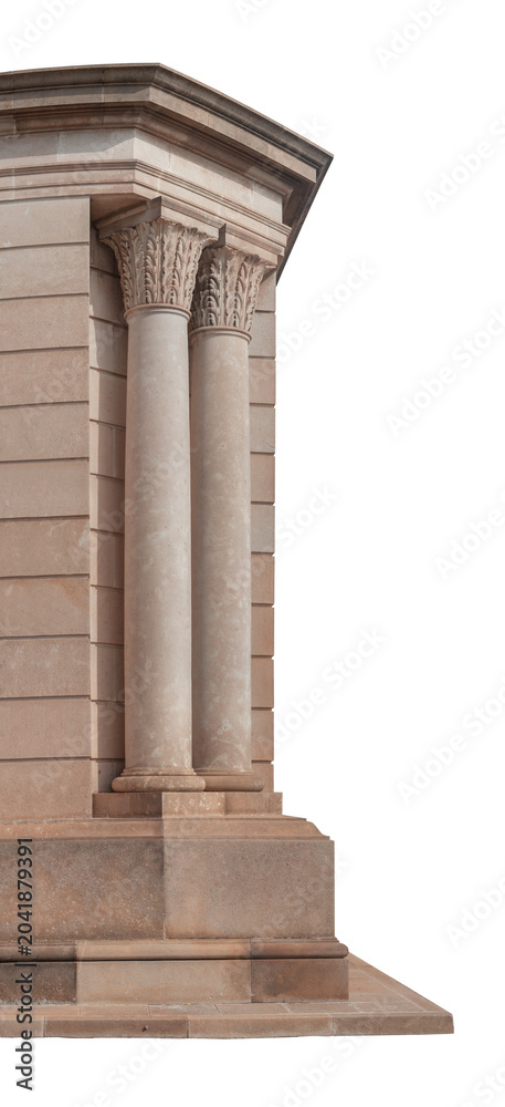 Fototapeta premium elements of architectural decorations of buildings, ancient arches and columns, pommel and patterns, on the streets in Catalonia, public places.