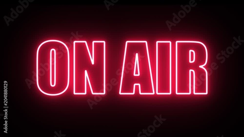 Red ON AIR Neon Broadcast Sign