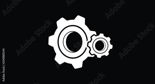 gears on black background mechanism cogwheels machinery