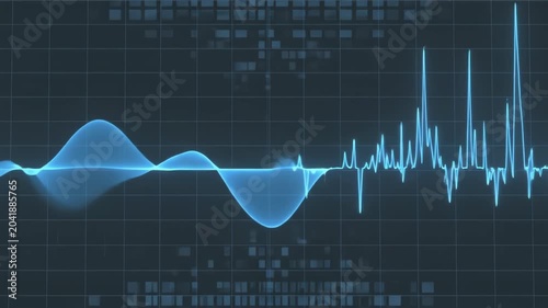 Abstract Digital Audio Waveform Visualization on Dark Grid