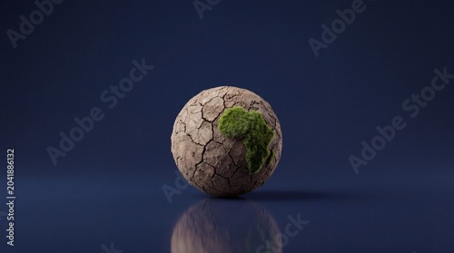 Cracked Earth with Emerging Green Life – Environmental Recovery Concept