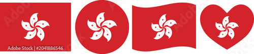 Hong Kong flag illustrator country flags symbol National Collection International  Set