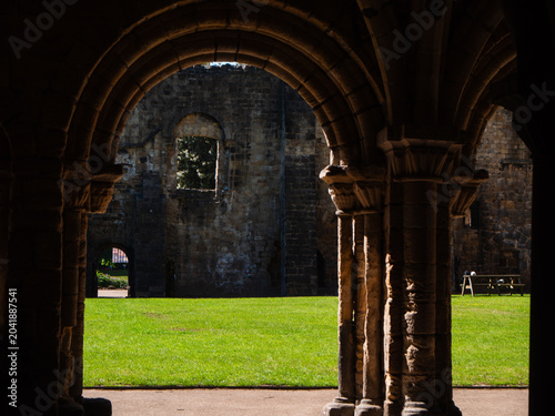 Photos Kirkstall Abbey Church ruins arch windows in Leeds Yorkshire