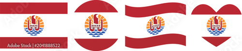 French Polynesia flag illustrator country flags symbol National Collection International  Set