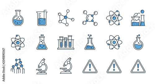 Εκτύπωση καμβά Science laboratory icons and symbols.