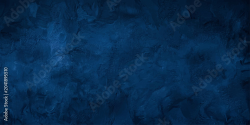 Schilderij op canvas A dark and aged blue grunge texture presents a vintage paint pattern on a dirty