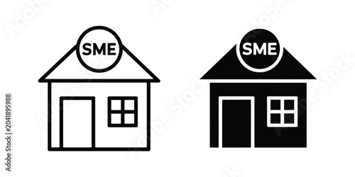 Fotografía SME icon vector illustration on white background representing small and medium e