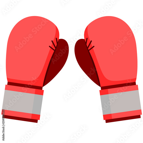 Boxing gloves illustration. Sports equipment used for boxing training, combat sports, fitness workouts, and competitions.