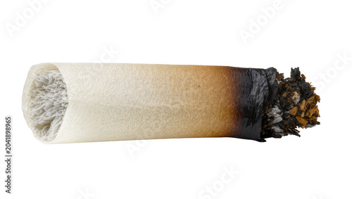 Foto Burnt cigarette end with ash and glowing embers