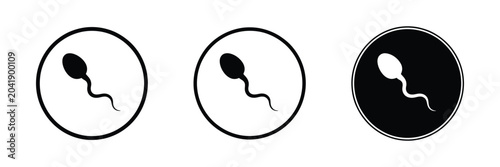 Photos Minimal sperm symbol collection in monochrome vector style representing fertilit