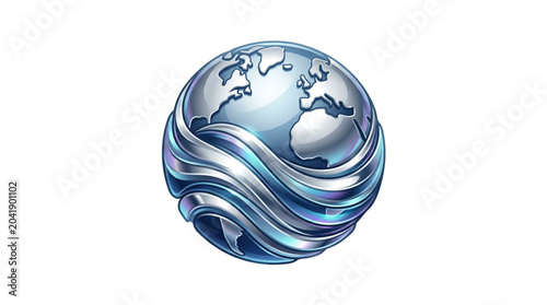Obraz na płótnie Globe with flowing water elements symbolizing global environmental protection