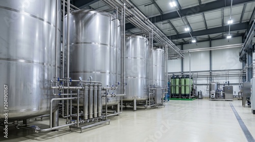 Industrial Drinking Water Storage Tanks in Production Facility