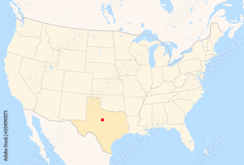 Foto Locator Map of the County Callahan (Texas, US) showing the Contiguous United Sta