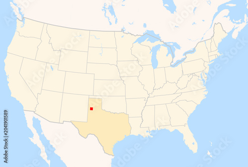 Bild auf Leinwand Locator Map of the County Castro (Texas, US) showing the Contiguous United State